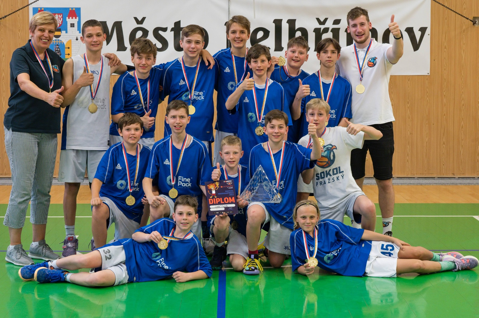 FINÁLE Festival U13  - SOKOL Pražský vs. Jiskra Kyjov 54:32